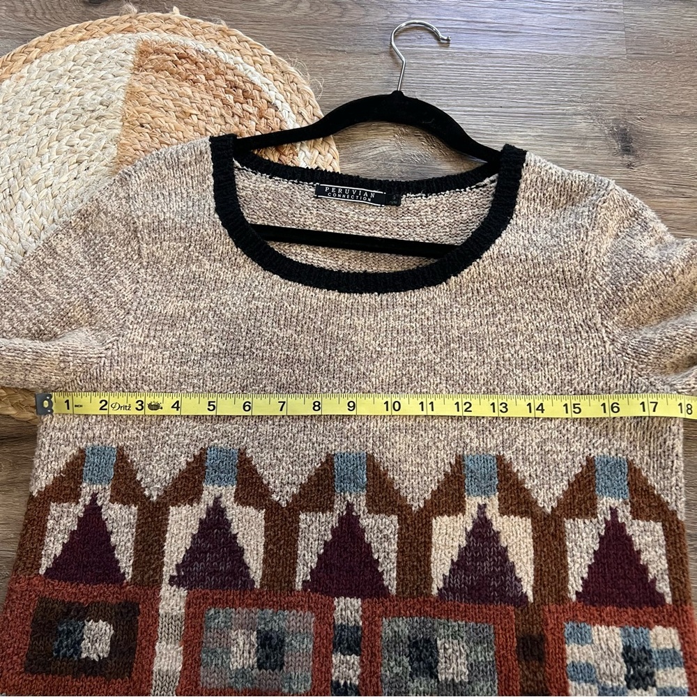 Peruvian Connection Geometric Knit Pullover Women… - image 3